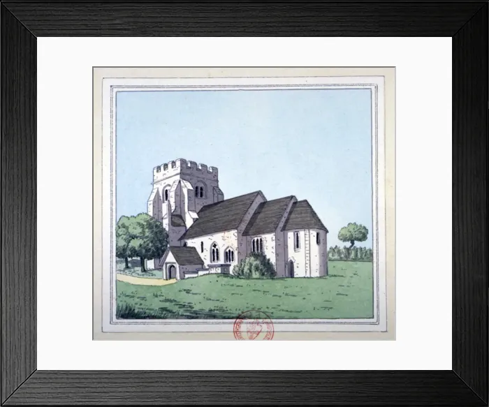 Framed Print : The Church of St Mary Magdalene, East Ham, Newham, London, c1800 Framed Print : The Church of St Mary Magdalene, East Ham, Newham, London, c1800