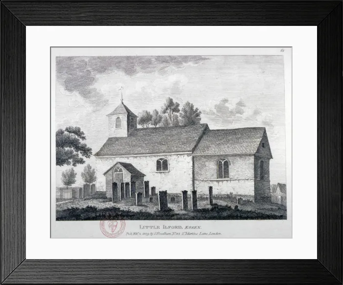 Framed Print : Church of St Mary the Virgin, Little Ilford, Newham, London, 1809 Framed Print : Church of St Mary the Virgin, Little Ilford, Newham, London, 1809