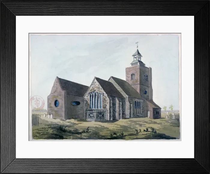 Framed Print : Church of St Mary the Virgin, Leyton, Waltham Forest, London, 1799 Framed Print : Church of St Mary the Virgin, Leyton, Waltham Forest, London, 1799