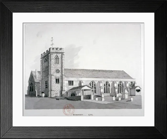 Framed Print : Church of St Edward the Confessor, Romford, Essex, c1800 Framed Print : Church of St Edward the Confessor, Romford, Essex, c1800