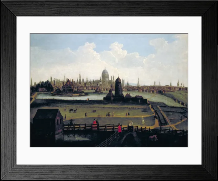 Framed Print : Prospect of the City from the North, London, c1730 Framed Print : Prospect of the City from the North, London, c1730
