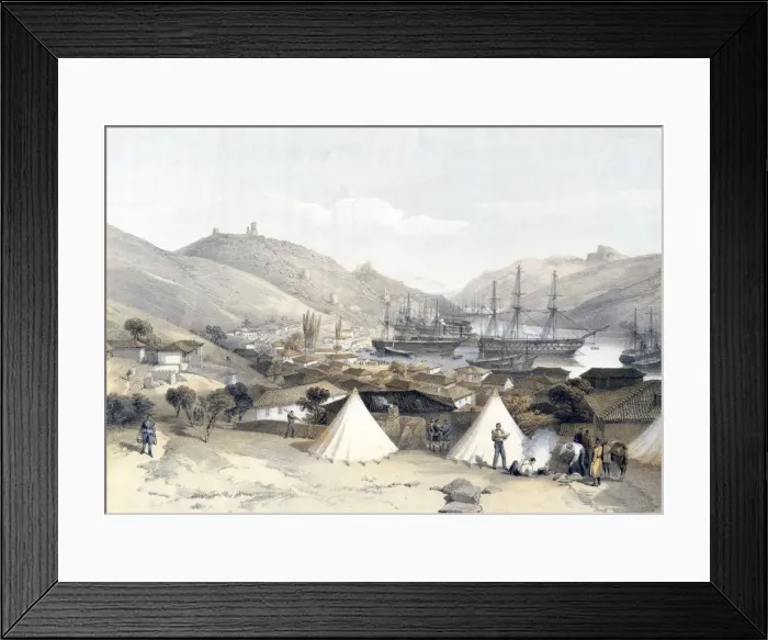 Framed Print : Balaklava Looking Towards the Sea, 1855. Artist: W Walton Framed Print : Balaklava Looking Towards the Sea, 1855. Artist: W Walton