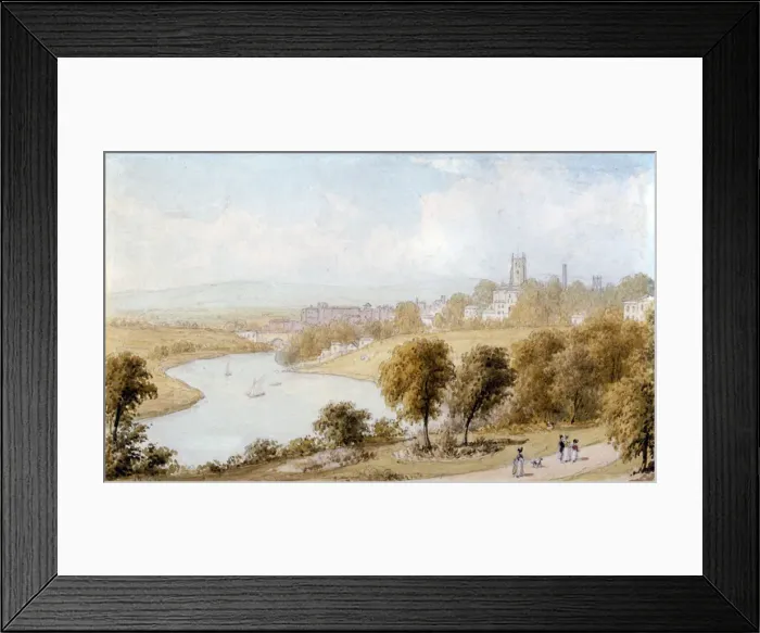 Framed Print : River Dee and St Johns Church, 19th century. Artist: William Westall Framed Print : River Dee and St Johns Church, 19th century. Artist: William Westall