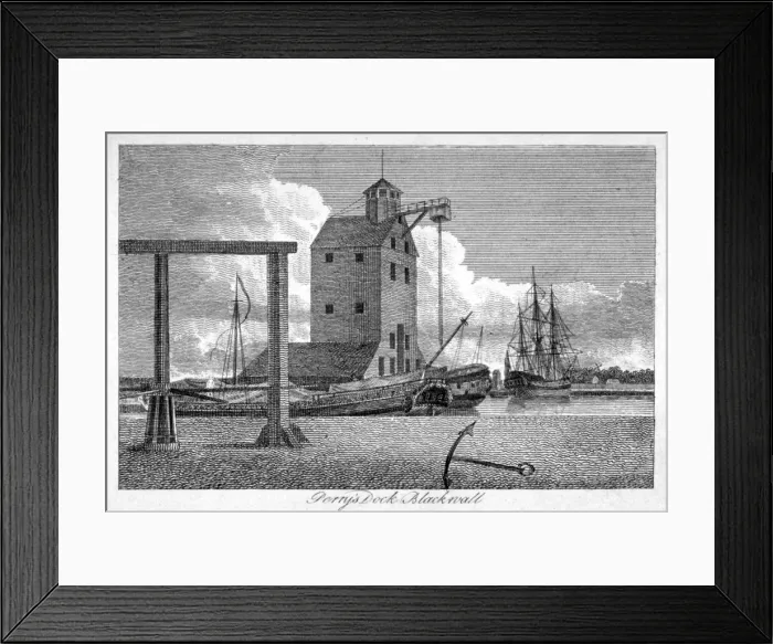 Framed Print : Brunswick Dock, Blackwall, London, c1800 Framed Print : Brunswick Dock, Blackwall, London, c1800