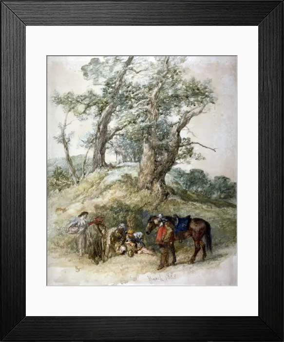 Framed Print : A Halt, 1888. Artist: Sir John Gilbert Framed Print : A Halt, 1888. Artist: Sir John Gilbert