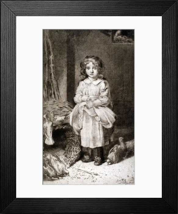 Framed Print : Small Girl Feeding Doves, c1888. Artist: Anna Lea Merritt Framed Print : Small Girl Feeding Doves, c1888. Artist: Anna Lea Merritt