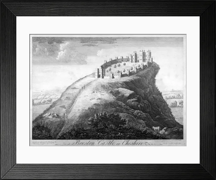 Framed Print : Beeston Castle in Cheshire, 1747. Artist: John Boydell Framed Print : Beeston Castle in Cheshire, 1747. Artist: John Boydell