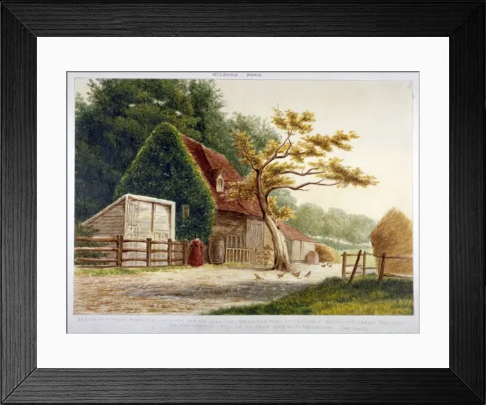 Framed Print : Farm in Kilburn Park, Edgware Road, Paddington, London, c1865 Framed Print : Farm in Kilburn Park, Edgware Road, Paddington, London, c1865