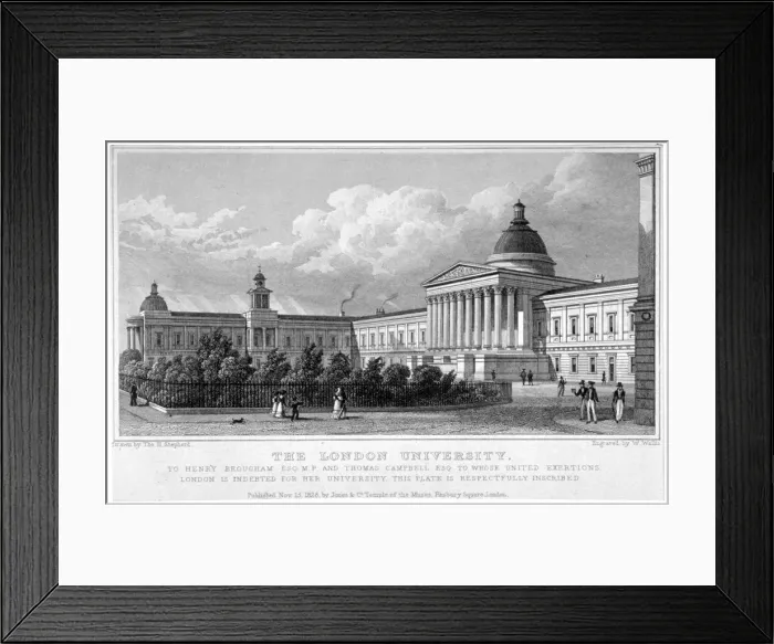 Framed Print : University College, Gower Street, London, 1828. Artist: W Wallis Framed Print : University College, Gower Street, London, 1828. Artist: W Wallis