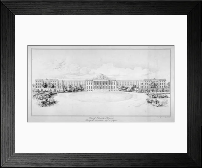Framed Print : View of the new Bethlem Hospital, Southwark, London, c1825 Framed Print : View of the new Bethlem Hospital, Southwark, London, c1825