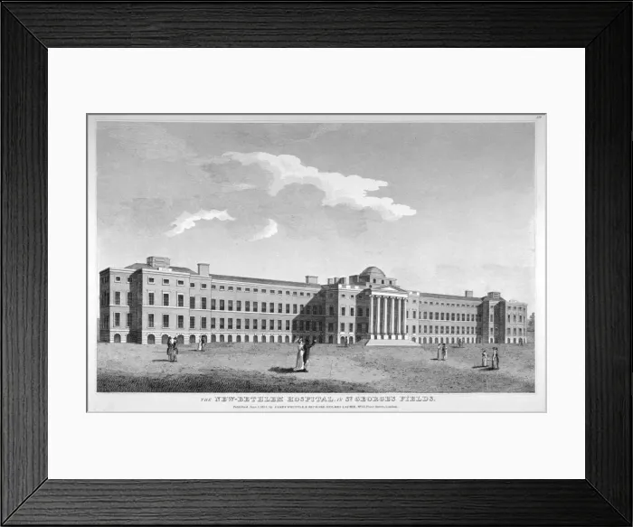 Framed Print : View of the new Bethlem Hospital, St Georges Field, Southwark, London, 1814. Artist Framed Print : View of the new Bethlem Hospital, St Georges Field, Southwark, London, 1814. Artist