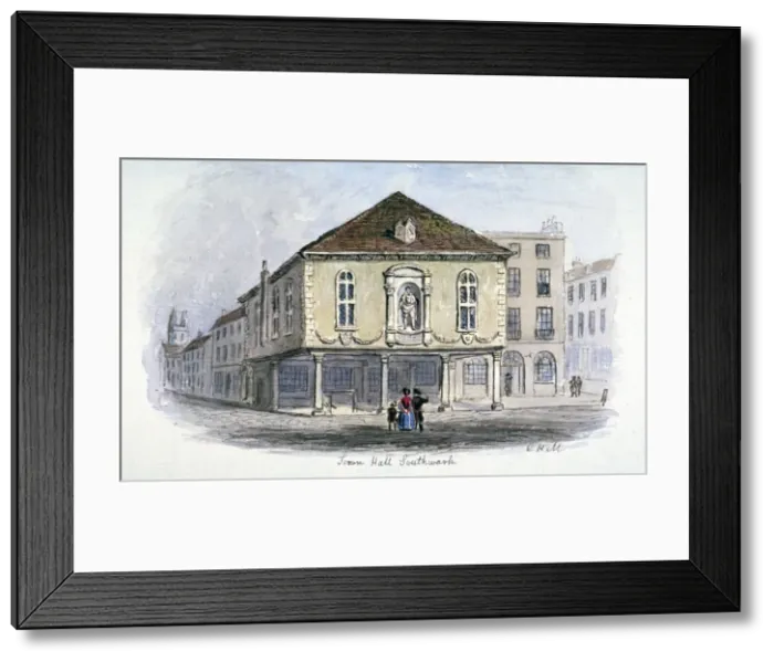 Framed Print : Southwark Town Hall, Borough High Street, Southwark, London, c1830. Artist: C Hill Framed Print : Southwark Town Hall, Borough High Street, Southwark, London, c1830. Artist: C Hill