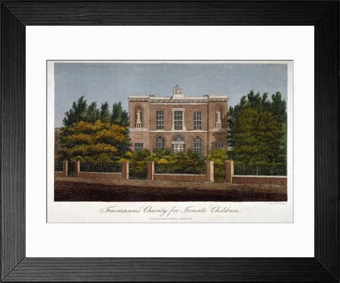 Framed Print : The Freemasons Charity School for Girls, Westminster Bridge Road, Lambeth, London, 1814 Framed Print : The Freemasons Charity School for Girls, Westminster Bridge Road, Lambeth, London, 1814