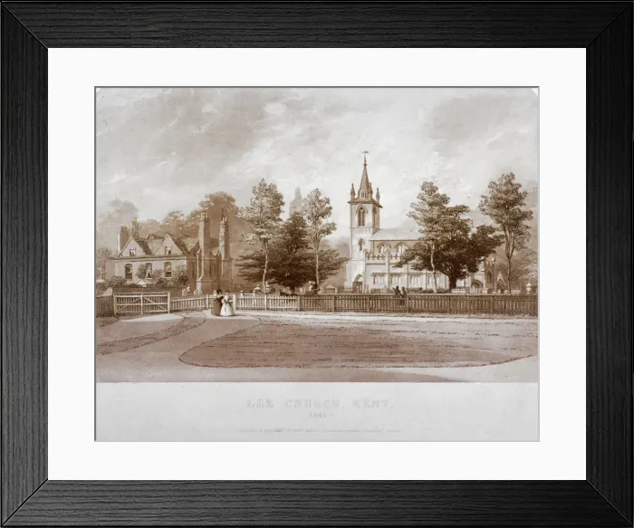 Framed Print : Church of St Margaret, Lee, Lewisham, London, 1841. Artist Framed Print : Church of St Margaret, Lee, Lewisham, London, 1841. Artist