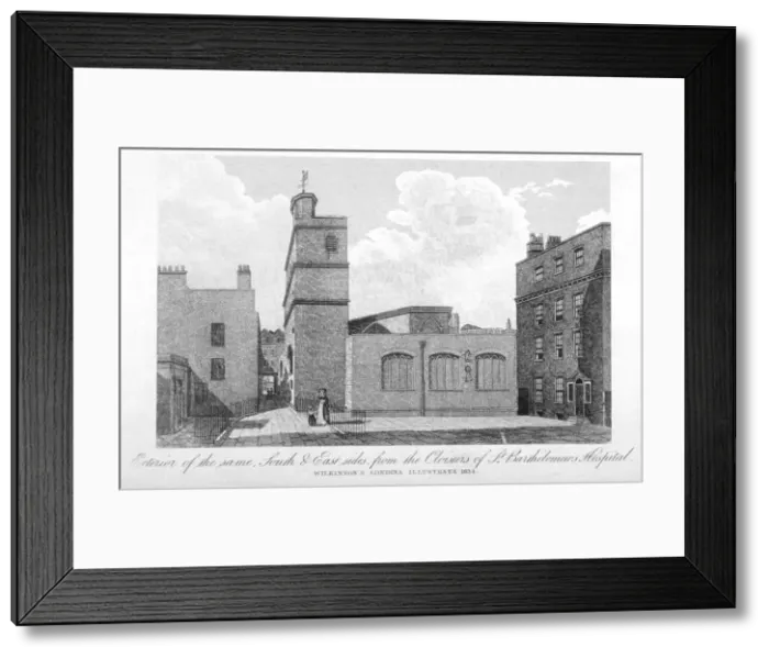 Framed Print : South and east sides of the Church of St Bartholomew-the-Less, City of London, 1834 Framed Print : South and east sides of the Church of St Bartholomew-the-Less, City of London, 1834