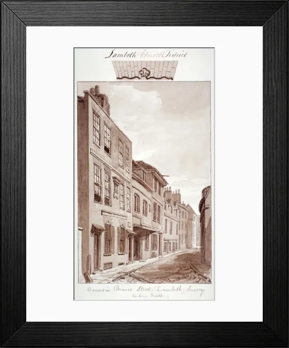Framed Print : View of Princes Street, looking north, Lambeth, London, 1828 Framed Print : View of Princes Street, looking north, Lambeth, London, 1828