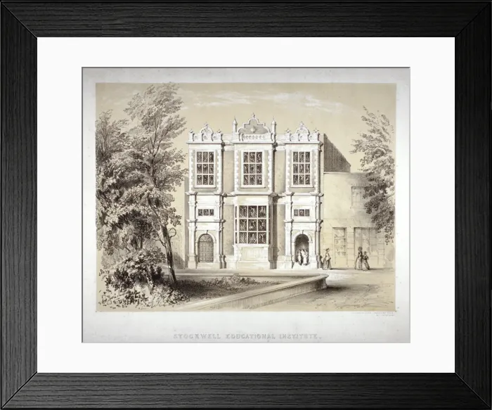 Framed Print : Stockwell Educational Institute, Stockwell, Lambeth, London, c1860 Framed Print : Stockwell Educational Institute, Stockwell, Lambeth, London, c1860