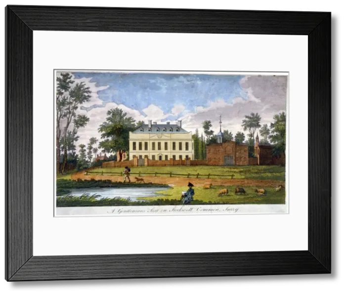 Framed Print : A gentlemans seat on Stockwell Common, Lambeth, London, 1792 Framed Print : A gentlemans seat on Stockwell Common, Lambeth, London, 1792