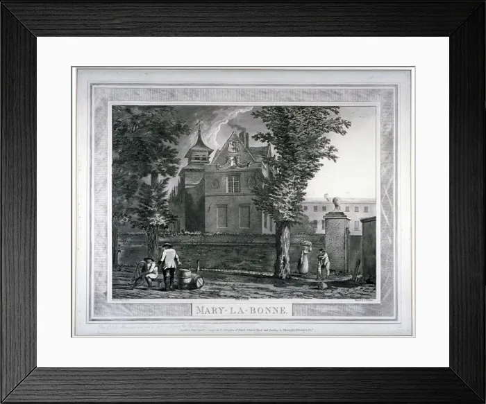 Framed Print : The Manor House in Marylebone, London, 1791. Artist: George Isham Parkyns Framed Print : The Manor House in Marylebone, London, 1791. Artist: George Isham Parkyns