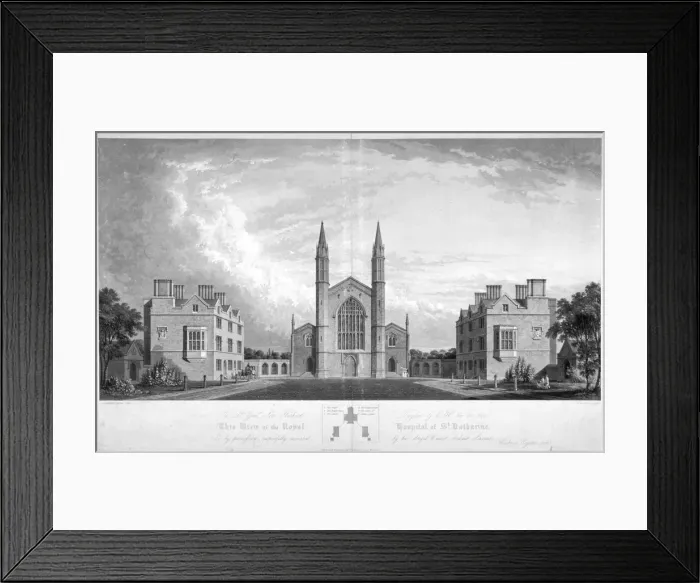 Framed Print : St Katherines Hospital, Regents Park, London, 1827. Artist: G Reeve Framed Print : St Katherines Hospital, Regents Park, London, 1827. Artist: G Reeve