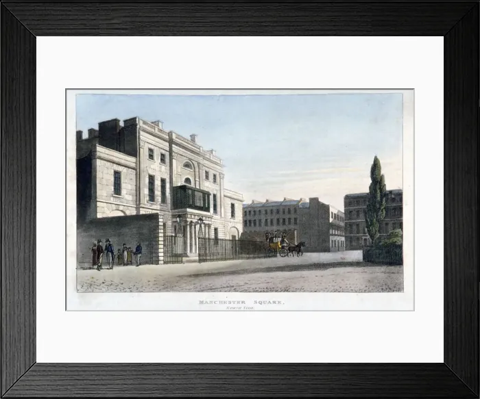 Framed Print : View of the north side of Manchester Square, Marlebone, London, 1813 Framed Print : View of the north side of Manchester Square, Marlebone, London, 1813