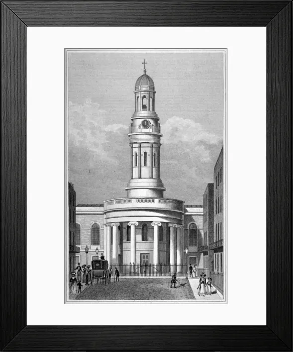 Framed Print : St Marys Church, Bryanston Square, Marylebone, London, c1825 Framed Print : St Marys Church, Bryanston Square, Marylebone, London, c1825