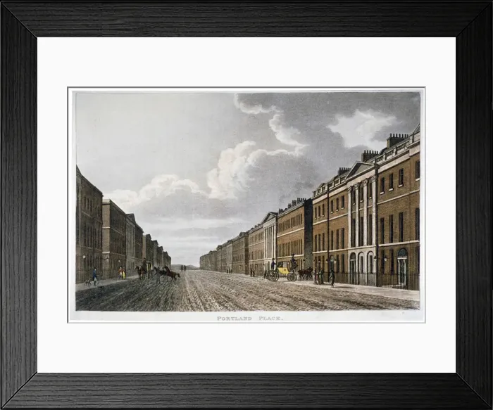 Framed Print : Portland Place, Marylebone, London, c1814 Framed Print : Portland Place, Marylebone, London, c1814