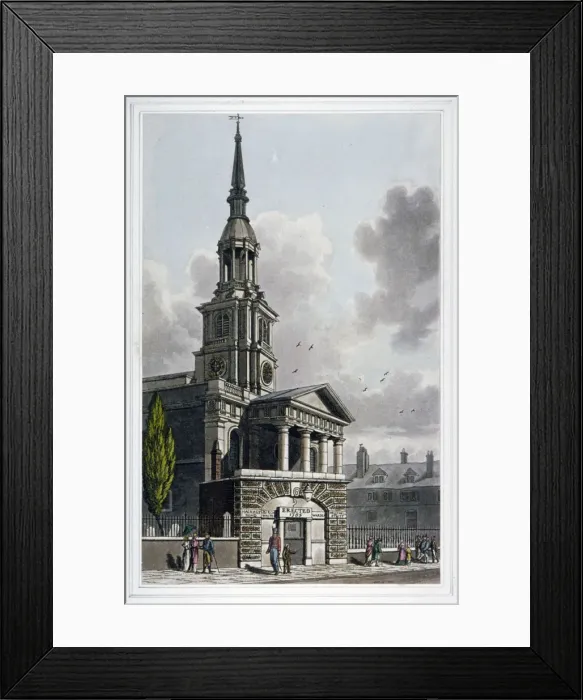Framed Print : St Leonards Church, Shoreditch, London, 1814 Framed Print : St Leonards Church, Shoreditch, London, 1814