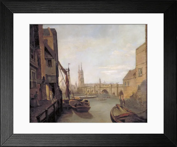 Framed Print : London Bridge from Pepper Alley Stairs, 1788 Framed Print : London Bridge from Pepper Alley Stairs, 1788