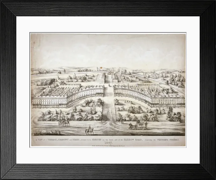 Framed Print : Proposed development off Harrow Road, Paddington, London, 1847. Artist: GL Lee Framed Print : Proposed development off Harrow Road, Paddington, London, 1847. Artist: GL Lee