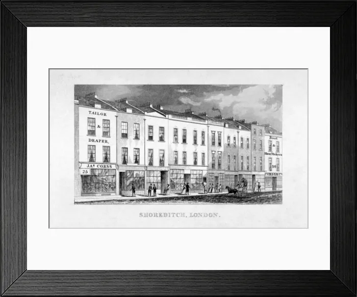 Framed Print : Shoreditch High Street, London, c1825 Framed Print : Shoreditch High Street, London, c1825