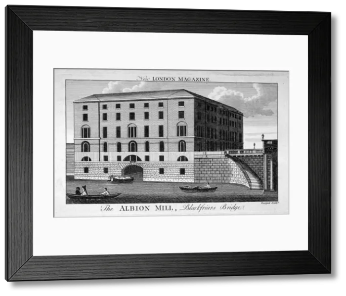 Framed Print : View of Albion Mill, Southwark, from the Thames, c1790. Artist: Eastgate Framed Print : View of Albion Mill, Southwark, from the Thames, c1790. Artist: Eastgate