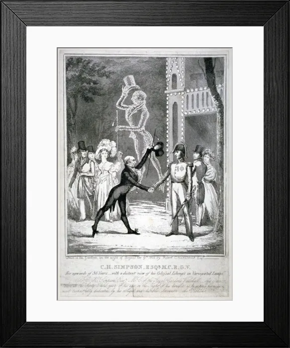 Framed Print : Ceremony in Vauxhall Gardens, Lambeth, London, 1833. Artist: Isaac Robert Cruikshank Framed Print : Ceremony in Vauxhall Gardens, Lambeth, London, 1833. Artist: Isaac Robert Cruikshank