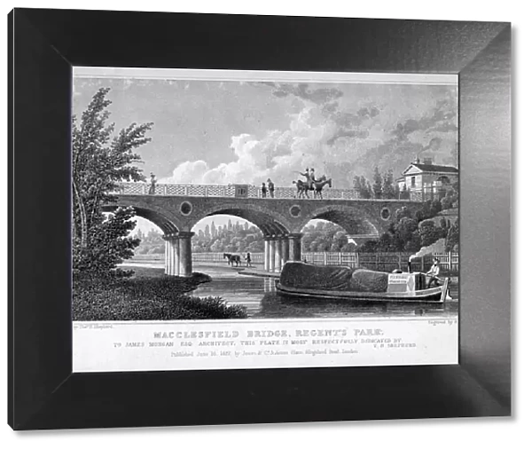 Macclesfield Bridge, Regents Park, Marylebone, London, 1827. Artist: R Acon
