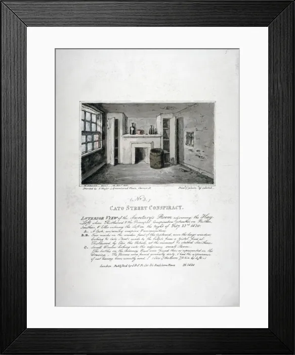 Framed Print : Cato Street conspiracy, 1820. Artist: F Moser Framed Print : Cato Street conspiracy, 1820. Artist: F Moser