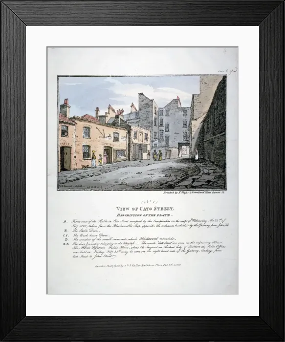 Framed Print : Cato Street, Marylebone, London, 1820. Artist: F Moser Framed Print : Cato Street, Marylebone, London, 1820. Artist: F Moser