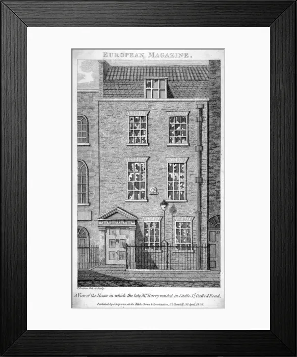 Framed Print : House that the artist James Barry lived in, Eastcastle Street, Marylebone, London, 1806 Framed Print : House that the artist James Barry lived in, Eastcastle Street, Marylebone, London, 1806