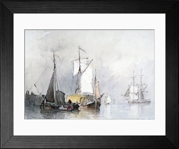 Framed Print : A Dutch Hay Barge, 1870. Artist: Edmund Thornton Crawford Framed Print : A Dutch Hay Barge, 1870. Artist: Edmund Thornton Crawford