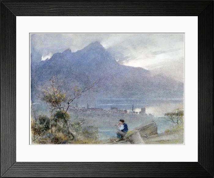 Framed Print : Stansstad and the Pilatus, Switzerland, c1865-1932. Artist Framed Print : Stansstad and the Pilatus, Switzerland, c1865-1932. Artist