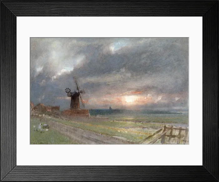 Framed Print : Cley, Norfolk, c1865-1932. Artist: Albert Goodwin Framed Print : Cley, Norfolk, c1865-1932. Artist: Albert Goodwin