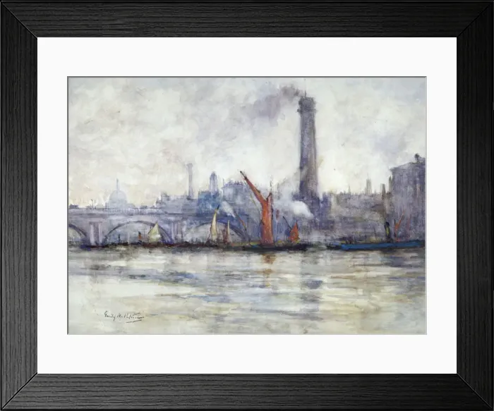 Framed Print : Waterloo Bridge and St Pauls from the Embankment, c1875-1934 Framed Print : Waterloo Bridge and St Pauls from the Embankment, c1875-1934