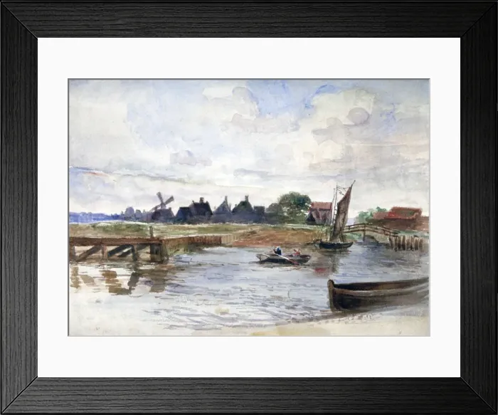 Framed Print : River Scene, c1864-1930. Artist: Anna Lea Merritt Framed Print : River Scene, c1864-1930. Artist: Anna Lea Merritt