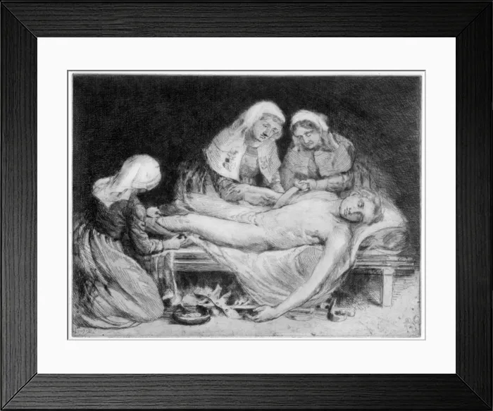 Framed Print : Three Nurses tending a Wounded Soldier, 1915. Artist: Anna Lea Merritt Framed Print : Three Nurses tending a Wounded Soldier, 1915. Artist: Anna Lea Merritt