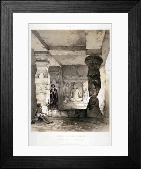 Framed Print : Kannari, Interior of a Small Vihara, India, 1845. Artist: Thomas Colman Dibdin Framed Print : Kannari, Interior of a Small Vihara, India, 1845. Artist: Thomas Colman Dibdin