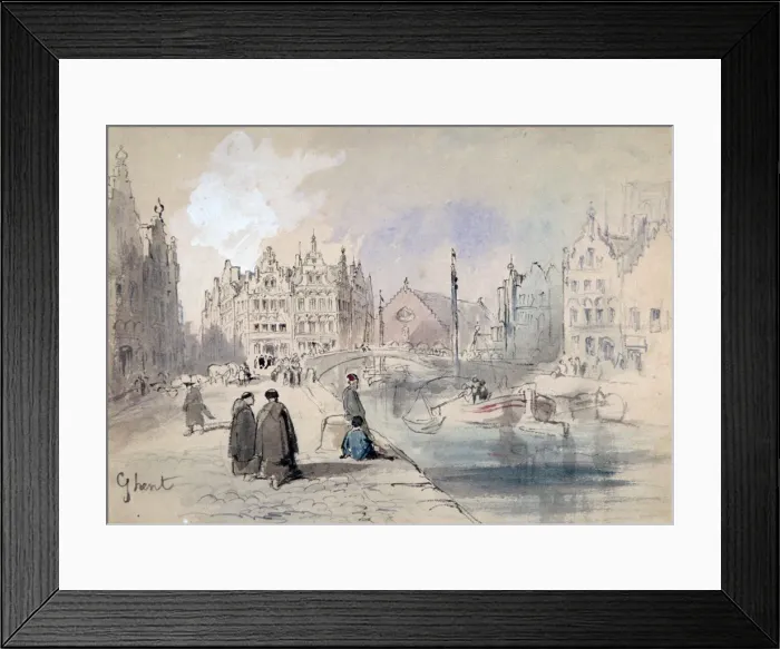 Framed Print : Ghent, 1893. Artist: Sir John Gilbert Framed Print : Ghent, 1893. Artist: Sir John Gilbert