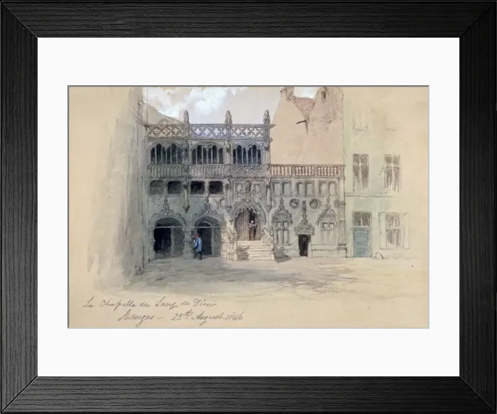 Framed Print : La Chapelle du Sang de Dieu, Bruges, 1846. Artist: Sir John Gilbert Framed Print : La Chapelle du Sang de Dieu, Bruges, 1846. Artist: Sir John Gilbert