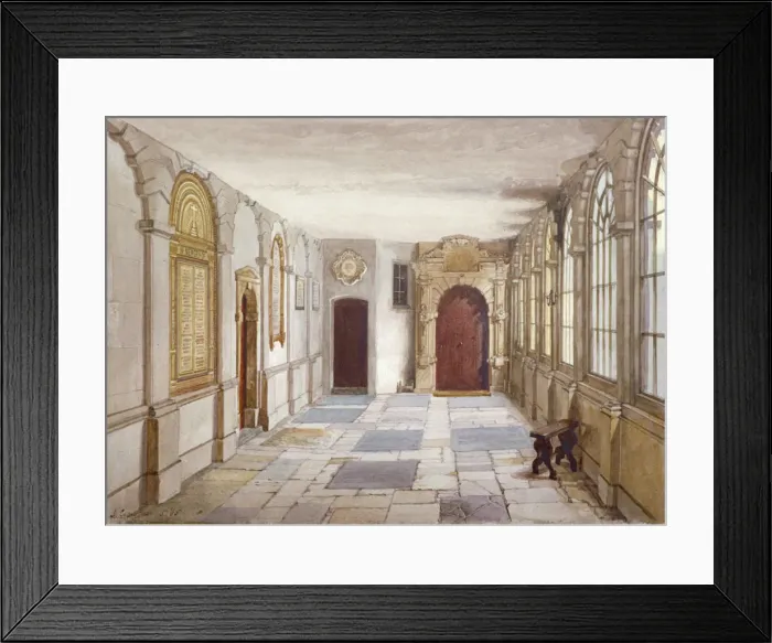 Framed Print : Passage leading to the chapel, Charterhouse, London, 1885. Artist: John Crowther Framed Print : Passage leading to the chapel, Charterhouse, London, 1885. Artist: John Crowther