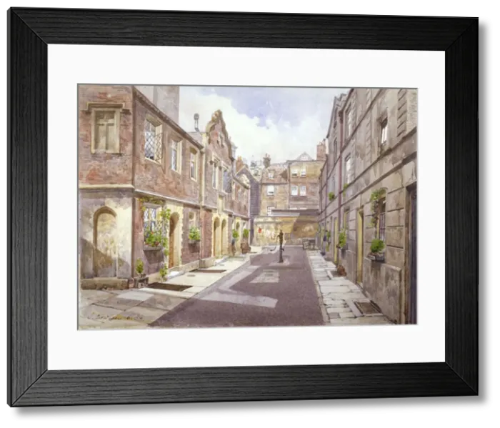 Framed Print : View of almshouses in Cock Court, Jewry Street, City of London, 1886. Artist Framed Print : View of almshouses in Cock Court, Jewry Street, City of London, 1886. Artist