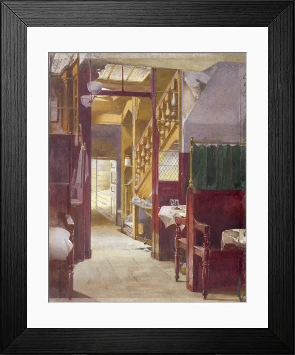 Framed Print : Interior view showing the staircase at the Cock Tavern, Fleet Street, City of London, 1881 Framed Print : Interior view showing the staircase at the Cock Tavern, Fleet Street, City of London, 1881