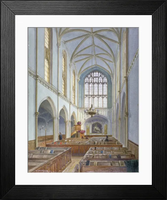 Framed Print : Interior view of a French Protestant church on St Martins le Grand, City of London, 1886 Framed Print : Interior view of a French Protestant church on St Martins le Grand, City of London, 1886